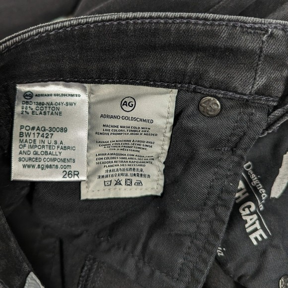 AG The Legging Ankle Super Skinny jeans 26R black distressed - Picture 4 of 4